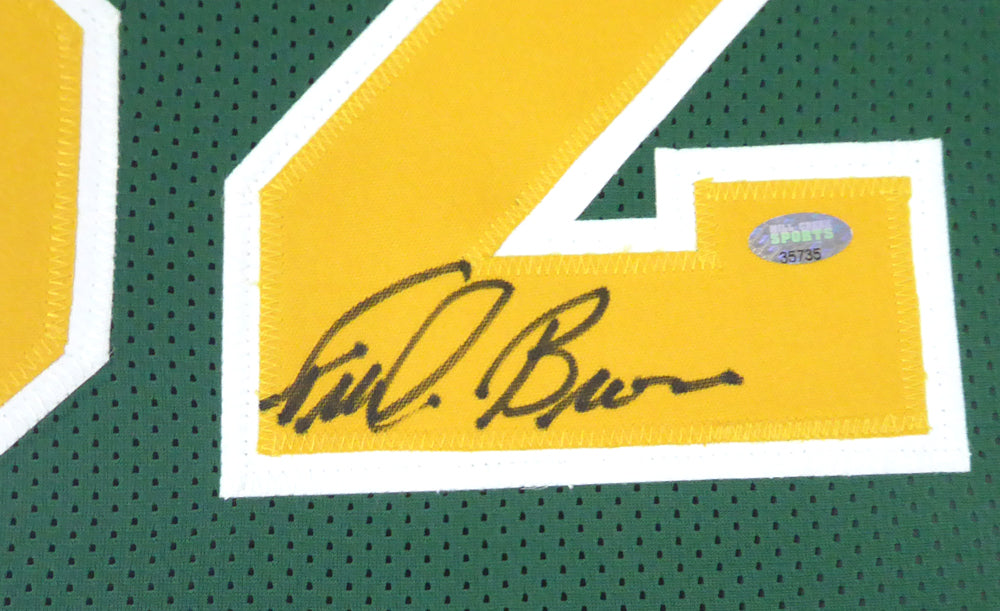 Seattle Sonics "Downtown" Fred Brown Autographed Framed Green Jersey MCS Holo Stock #107766