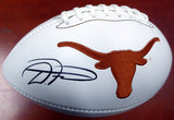 D'Onta Foreman Autographed Texas Longhorns White Logo Football Beckett BAS Stock #113685