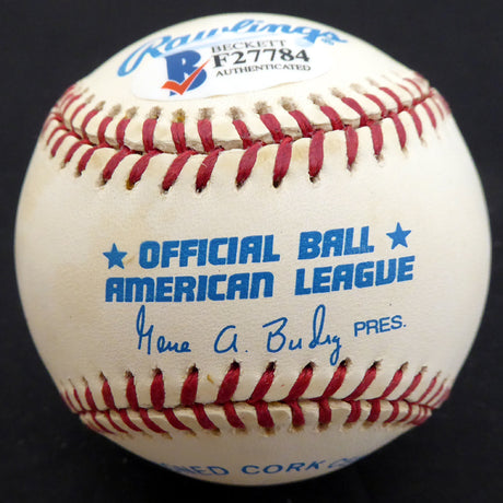 Charlie Wensloff Autographed Official AL Baseball New York Yankees, Cleveland Indians Beckett BAS #F27784