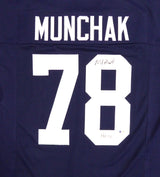 Penn State Nittany Lions Mike Munchak Autographed Blue Jersey Beckett BAS Stock #114984