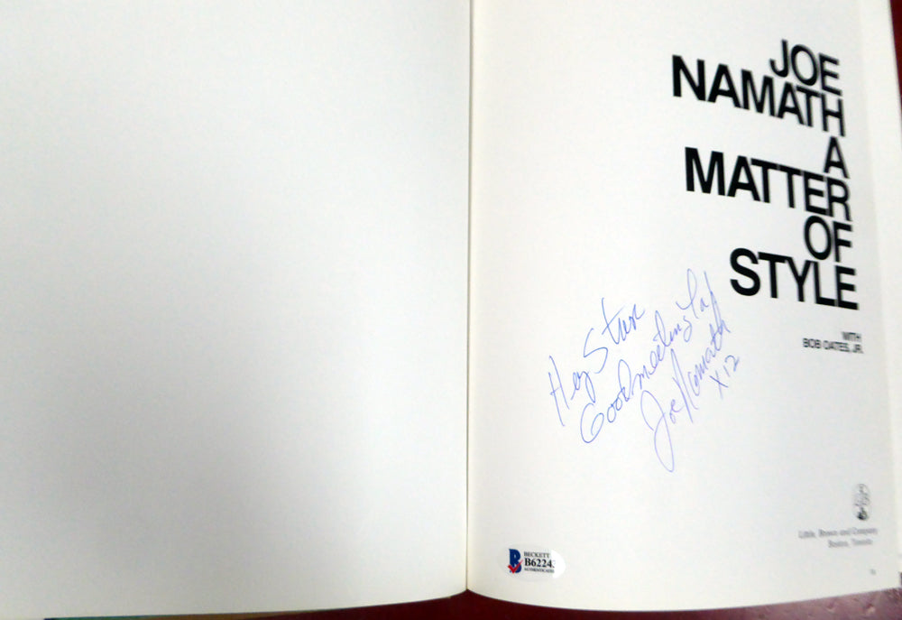 Joe Namath Autographed Book "To Stan, Good Meeting Ya!" New York Jets Beckett BAS #B62243