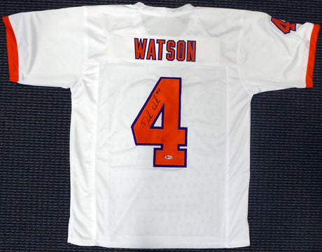 Clemson Tigers Deshaun Watson Autographed White Jersey Beckett BAS Stock #145325