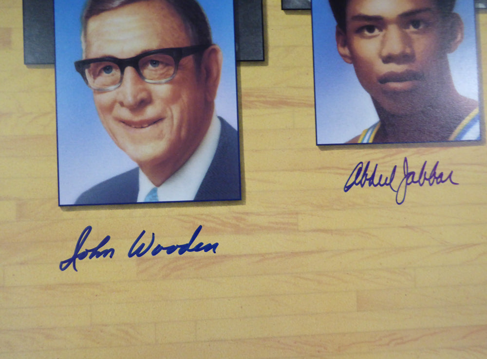 UCLA Bruins Legends Autographed 22x40 Lithograph With 7 Signatures Including Kareem Abdul-Jabbar, John Wooden & Bill Walton Beckett BAS Stock #121631