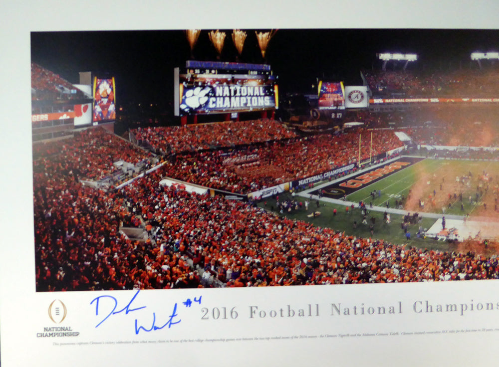 Deshaun Watson Autographed 13x40 Panoramic Photo Clemson Tigers Beckett BAS Stock #113723