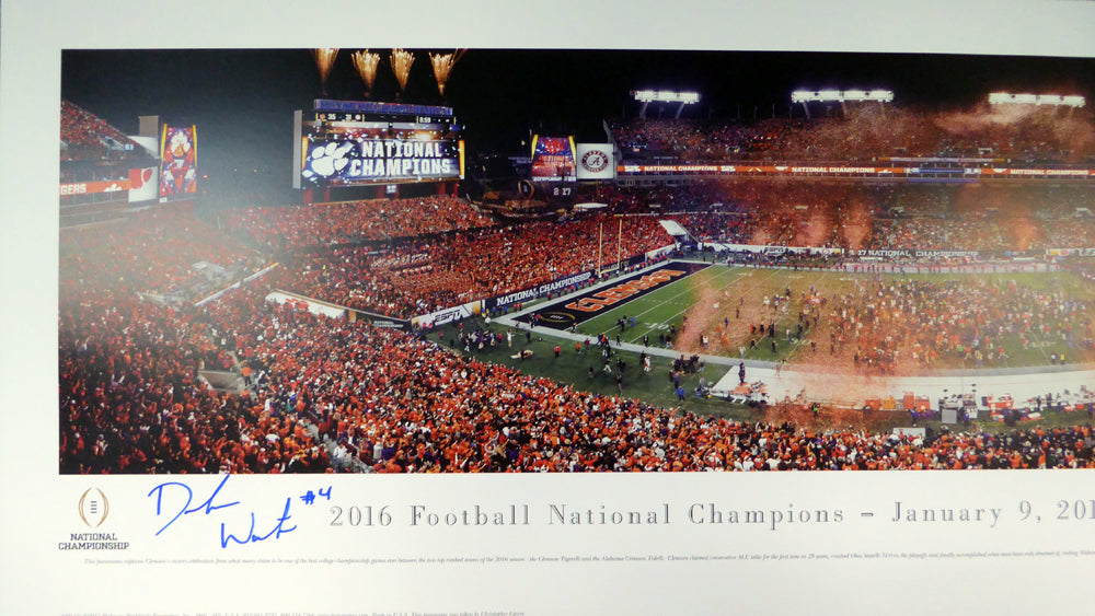 Deshaun Watson Autographed 13x40 Panoramic Photo Clemson Tigers Beckett BAS Stock #113723