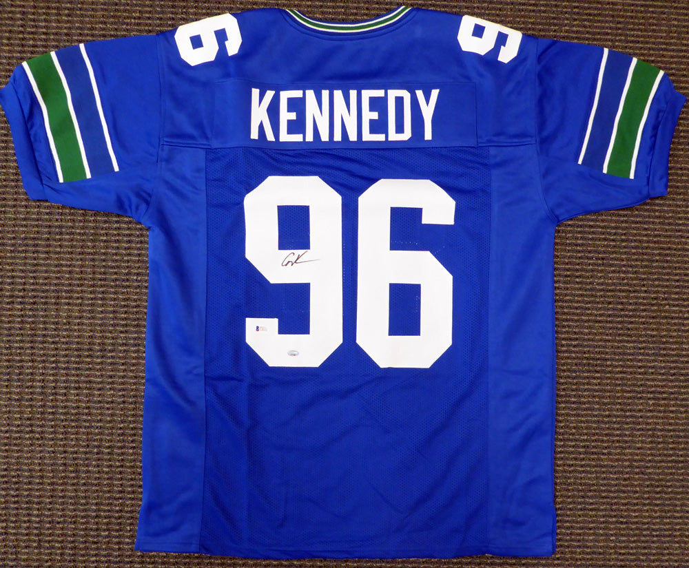 Seattle Seahawks Cortez Kennedy Autographed Framed Blue Jersey Beckett BAS Stock #185073