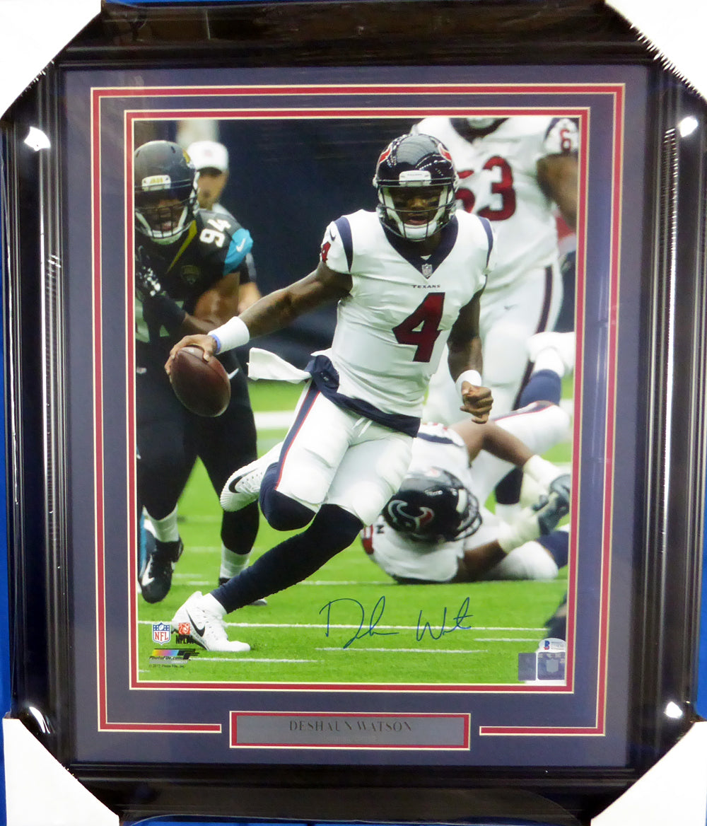 Deshaun Watson Autographed Framed 16x20 Photo Houston Texans Beckett BAS Stock #126656