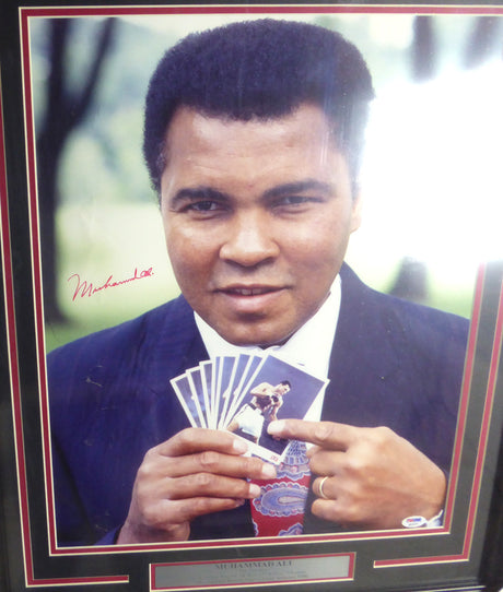 Muhammad Ali Autographed Framed 16x20 Photo (Creased) PSA/DNA #Q02875