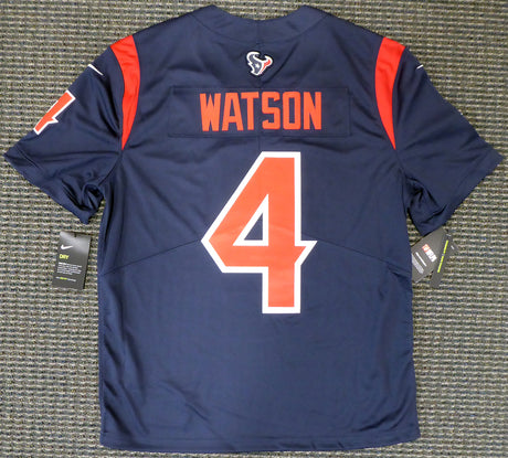 Deshaun Watson Unsigned Blue/Red Nike Twill Houston Texans Jersey Size L SKU #159869