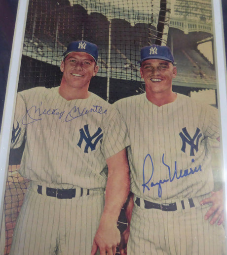 Mickey Mantle & Roger Maris Autographed Framed 7x10 Magazine Page Photo New York Yankees Beckett BAS #A74177