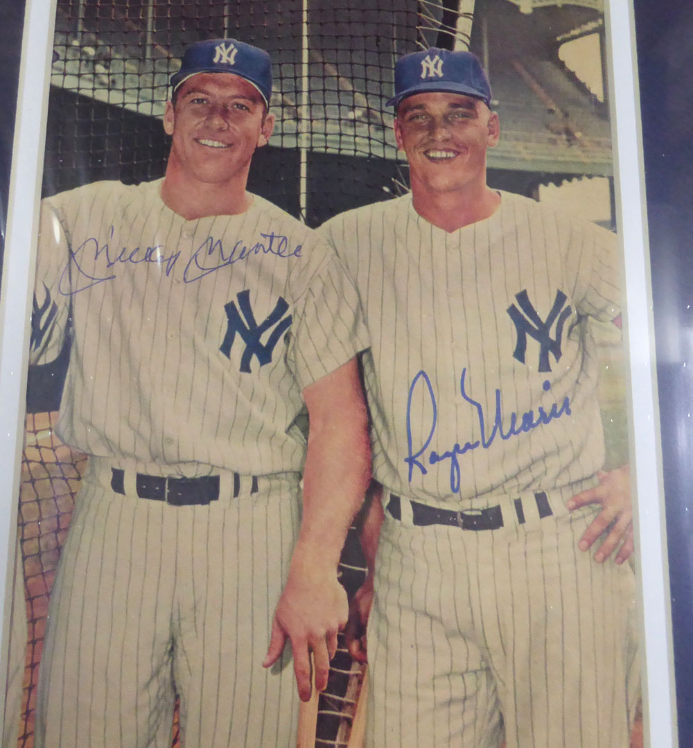 Mickey Mantle & Roger Maris Autographed Framed 7x10 Magazine Page Photo New York Yankees Beckett BAS #A74177