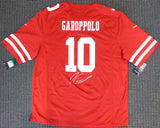 San Francisco 49ers Jimmy Garoppolo Autographed Red Nike Jersey Size XL TriStar & Beckett BAS Stock #133389