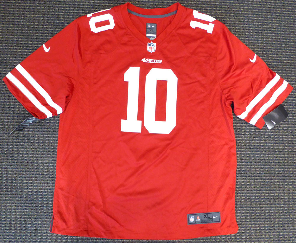 San Francisco 49ers Jimmy Garoppolo Autographed Red Nike Jersey Size XL TriStar & Beckett BAS Stock #133389