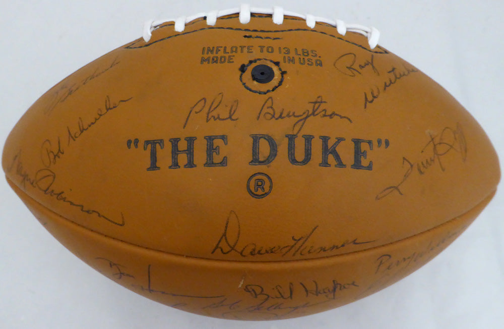 1969 Green Bay Packers Team Autographed Football With 50 Total Signatures Including Bart Starr PSA/DNA #AE04869