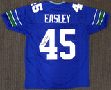 Seattle Seahawks Kenny Easley Autographed Framed Blue Jersey MCS Holo Stock #177855