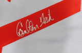 Boston Red Sox Carlton Fisk Autographed Framed Gray Jersey Beckett BAS Stock #177846