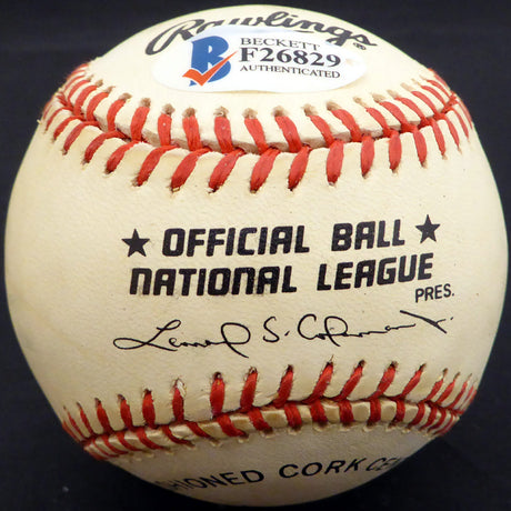 Don Gross Autographed Official NL Baseball Cincinnati Reds, Pittsburgh Pirates Beckett BAS #F26829