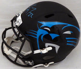 Christian McCaffrey Autographed Carolina Panthers Black AMP Full Size Speed Replica Helmet (Scuff) Beckett BAS #WA47391