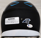 Christian McCaffrey Autographed Carolina Panthers Black AMP Full Size Speed Replica Helmet (Scuff) Beckett BAS #WA47391