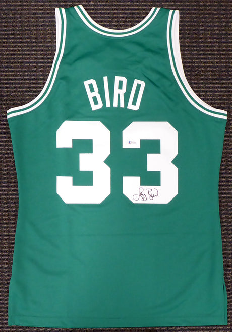 Boston Celtics Larry Bird Autographed Authentic Green Mitchell & Ness Jersey Size M Beckett BAS Stock #177712