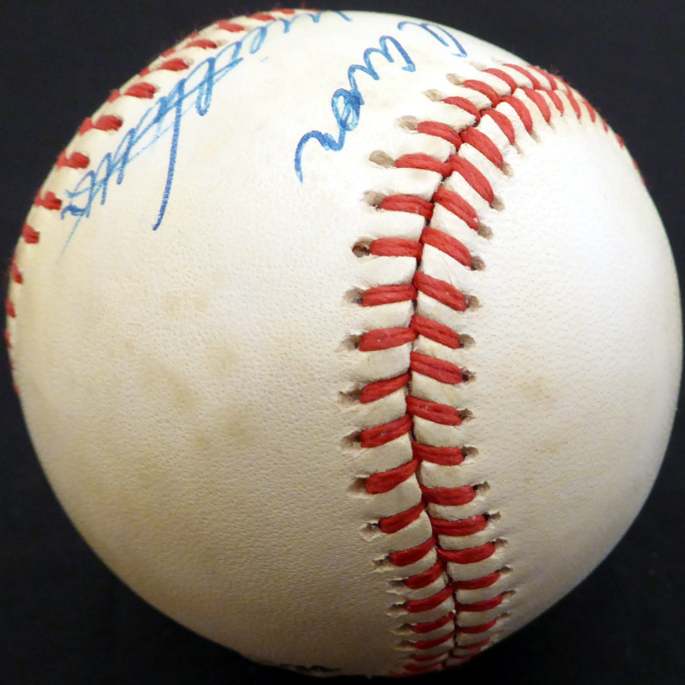 Hank Aaron & Eddie Mathews Autographed Official NL Baseball Milwaukee Braves Beckett BAS #E48613