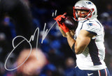 Julian Edelman Autographed 16x20 Photo New England Patriots Beckett BAS Stock #147919