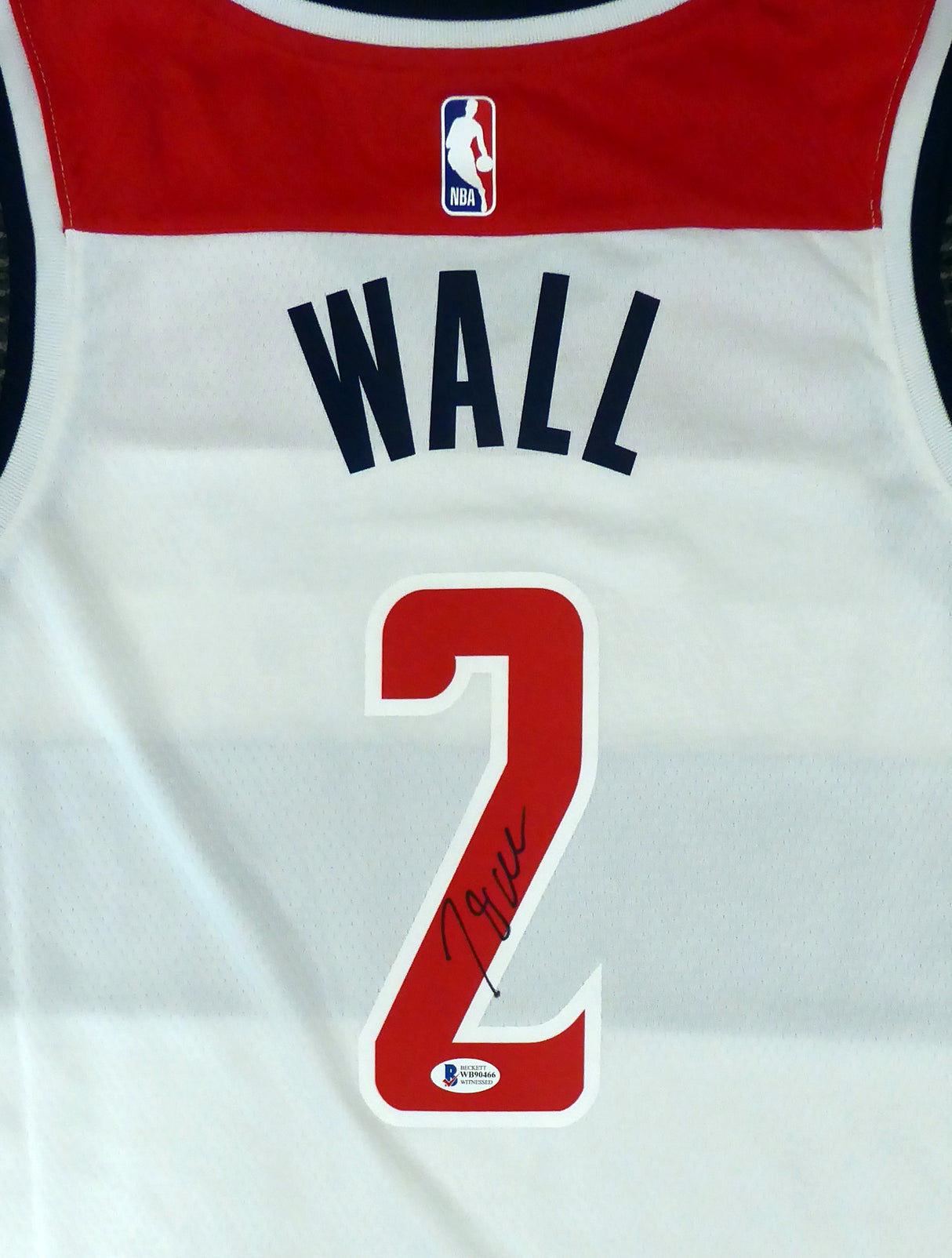 Washington Wizards John Wall Autographed White Nike Swingman Jersey Size L Beckett BAS Stock #182245