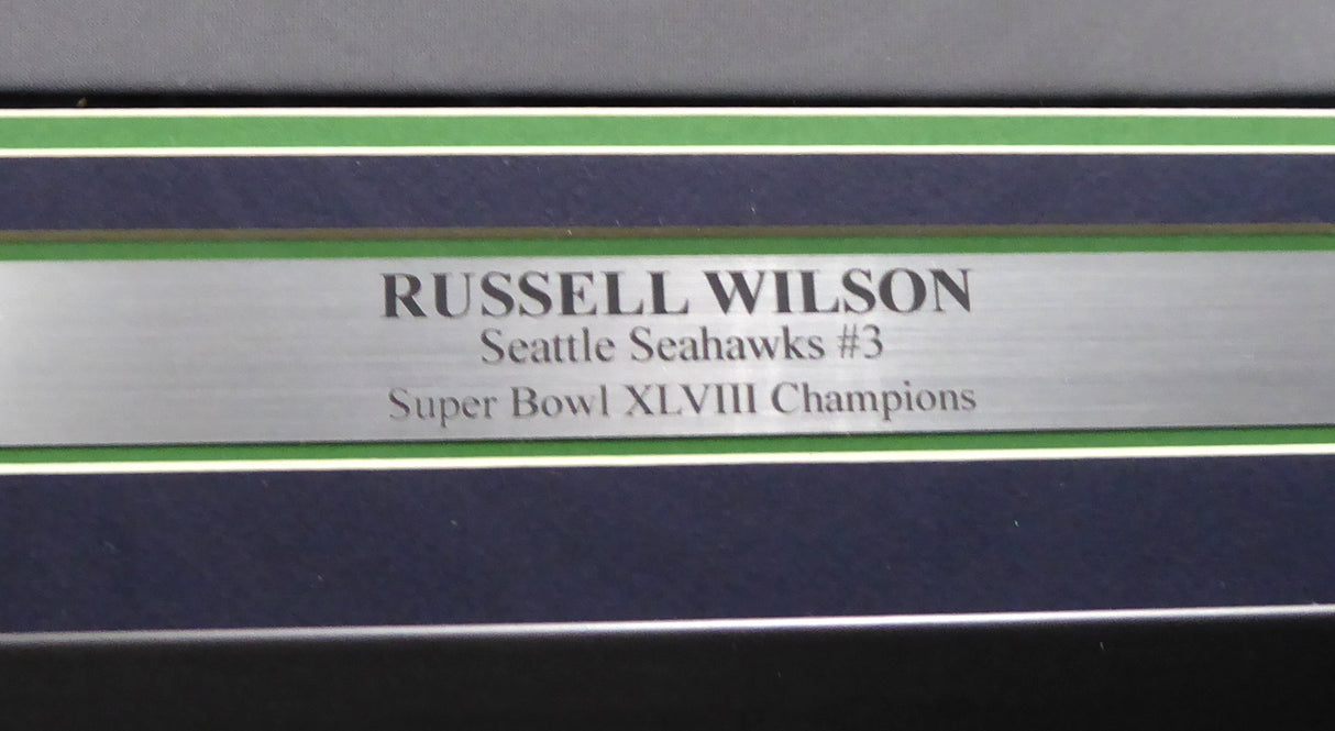 Seattle Seahawks Russell Wilson Autographed Framed Gray Nike Twill Jersey RW Holo Stock #185069