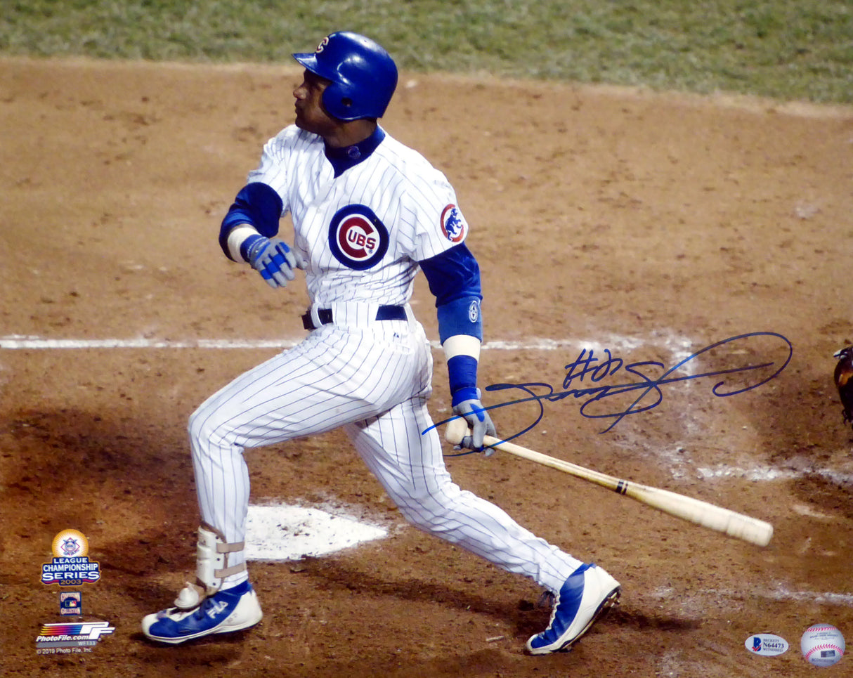 Sammy Sosa Autographed Framed 16x20 Photo Chicago Cubs Beckett BAS Stock #155013