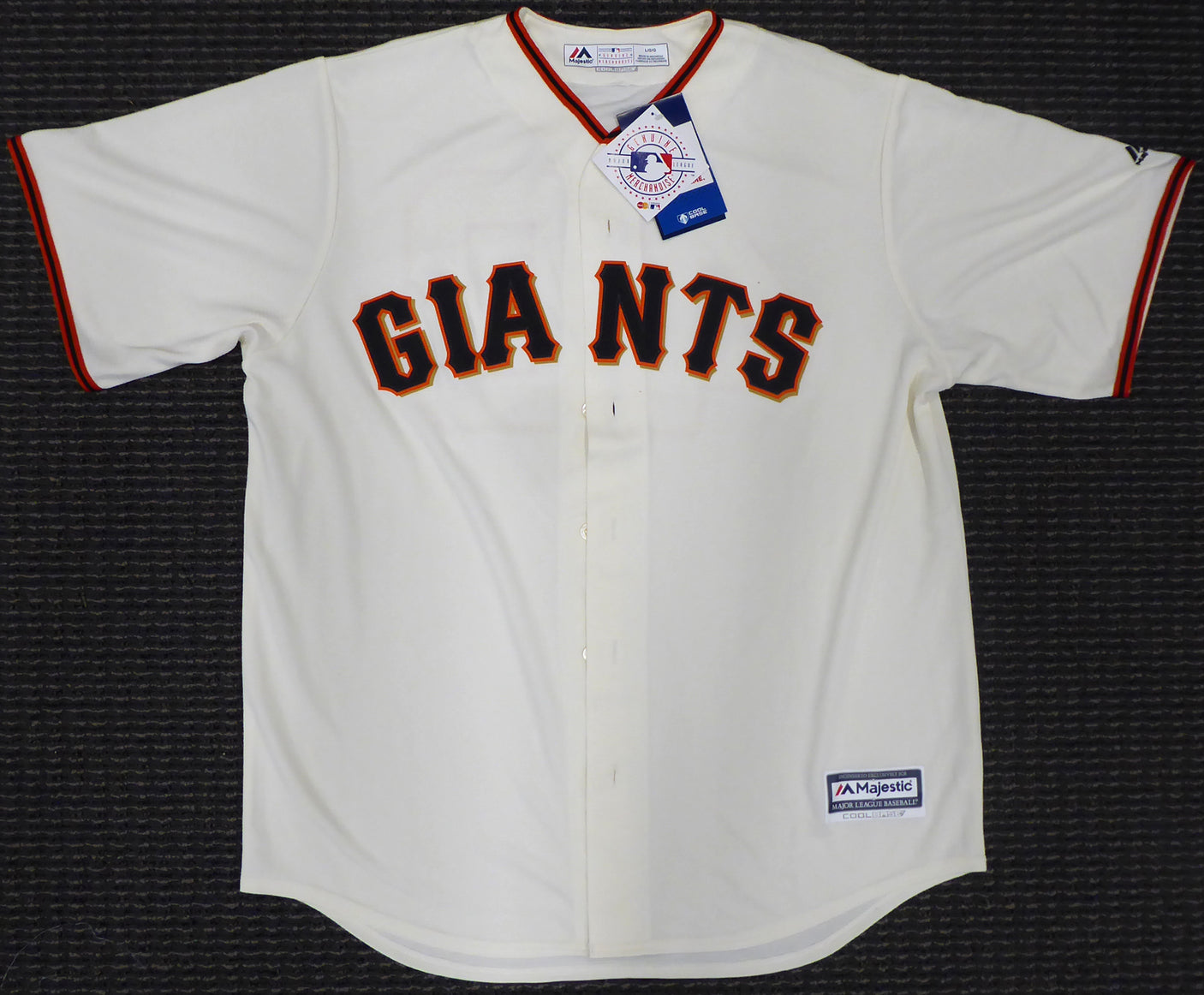 San Francisco Giants Madison Bumgarner Autographed Cream Majestic Cool Base Jersey Size L PSA/DNA Stock #185698