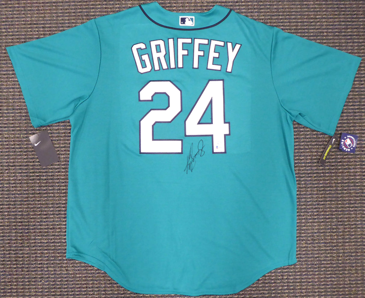 Seattle Mariners Ken Griffey Jr. Autographed Teal Nike Jersey Size XL Beckett BAS & MCS Holo Stock #185663