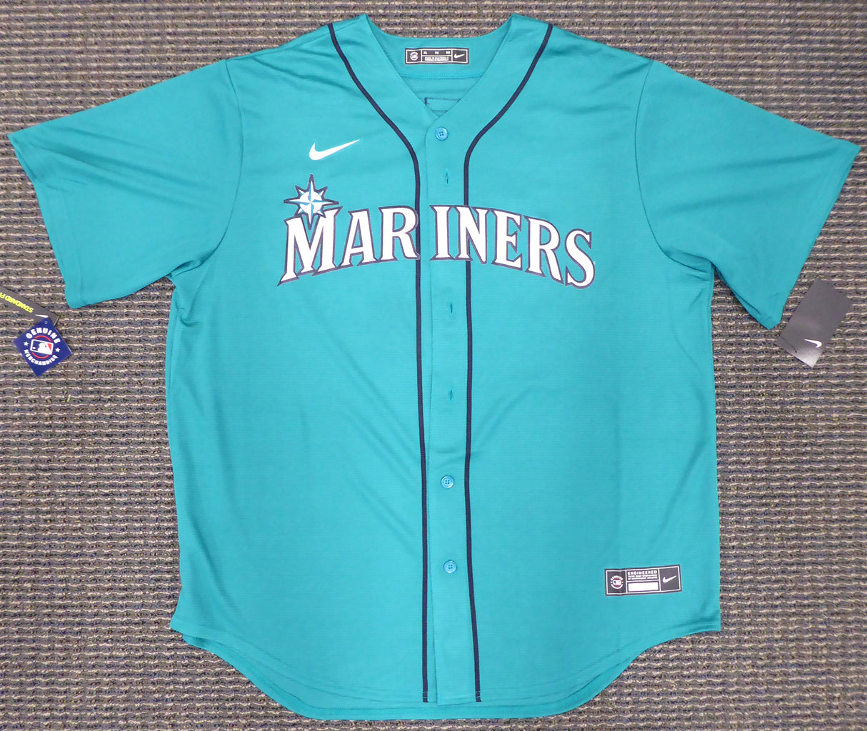 Seattle Mariners Ken Griffey Jr. Autographed Teal Nike Jersey Size XL Beckett BAS & MCS Holo Stock #185663