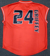 Seattle Mariners Ken Griffey Jr. Autographed Authentic Red Mitchell & Ness Turn Forward The Clock Jersey Size 48 Beckett BAS & MCS Holo Stock #185666