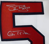 Cleveland Indians Shane Bieber Autographed White Majestic Cool Base Jersey Size L "Go Tribe" Beckett BAS Stock #187723