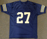 Navy Midshipmen Joe Bellino Autographed Blue Jersey "H-60" Beckett BAS Stock #187730