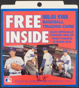 Nolan Ryan Autographed Mother's Cookies Sign Texas Rangers (Minor Crease) Beckett BAS #H10154