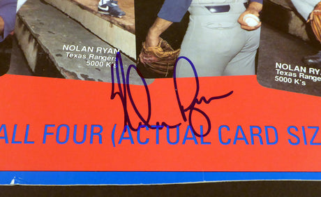 Nolan Ryan Autographed Mother's Cookies Sign Texas Rangers (Minor Crease) Beckett BAS #H10154