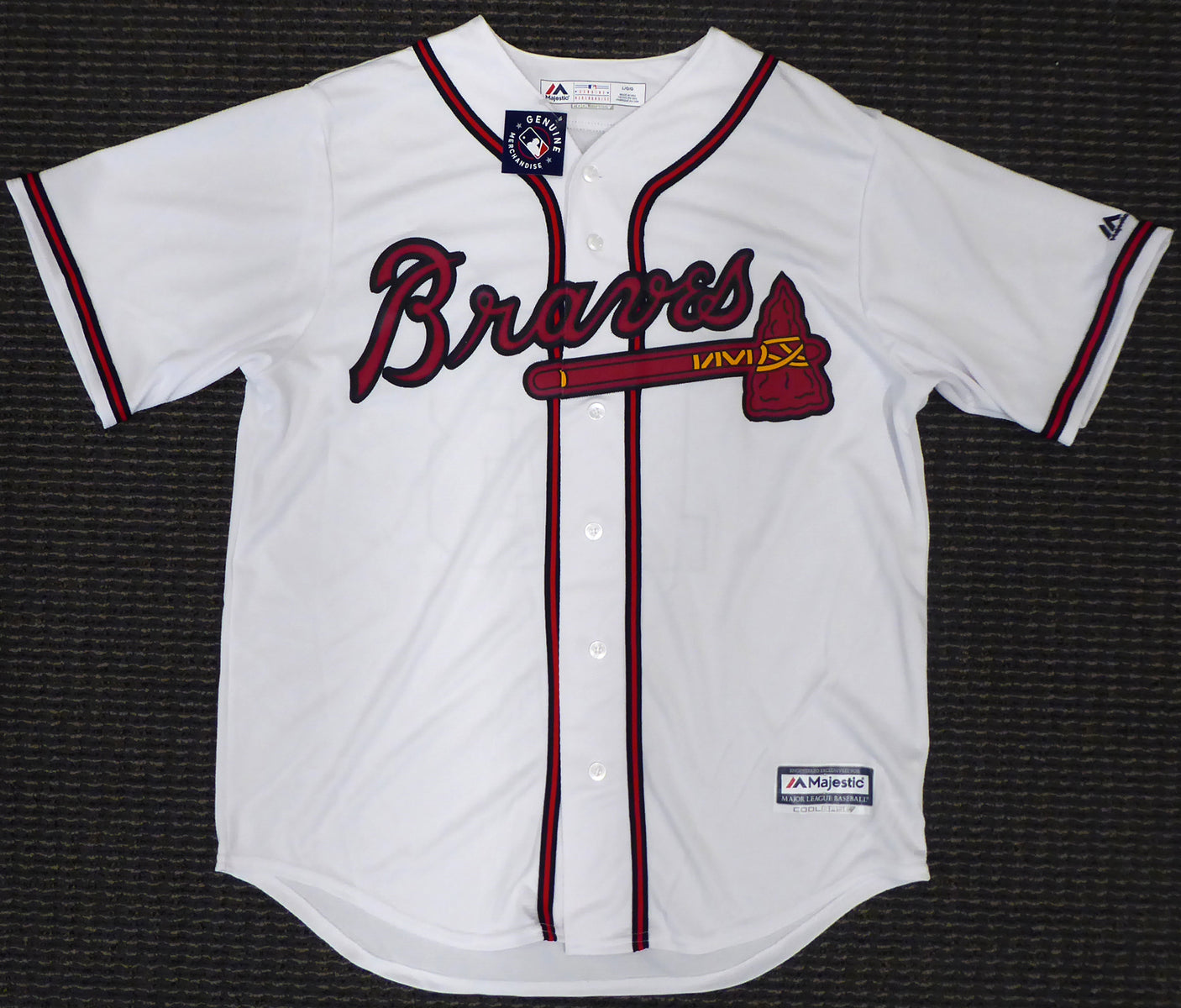 Atlanta Braves Ronald Acuna Jr. Autographed Majestic Cool Base White Jersey Size L "MLB Debut 4-25-18" Beckett BAS Stock #190025