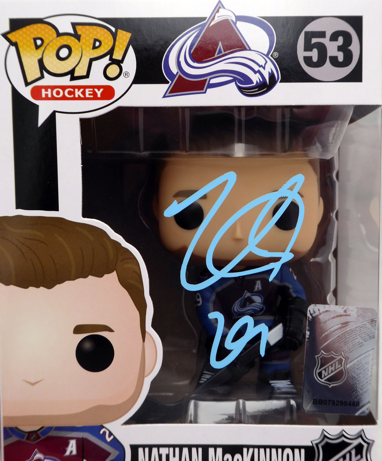 Nathan MacKinnon Autographed Funko Pop Vinyl Figurine Colorado Avalanche Fanatics Holo #B414327