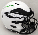 DeVonta Smith Autographed Philadelphia Eagles Lunar Eclipse White Full Size Replica Speed Helmet (Smudged) Beckett BAS QR #WL18930