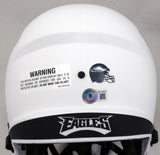 DeVonta Smith Autographed Philadelphia Eagles Lunar Eclipse White Full Size Replica Speed Helmet (Smudged) Beckett BAS QR #WL18930