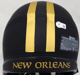 Alvin Kamara Autographed New Orleans Saints Eclipse Black Full Size Authentic Speed Helmet (Light Auto) Beckett BAS QR #WJ58271