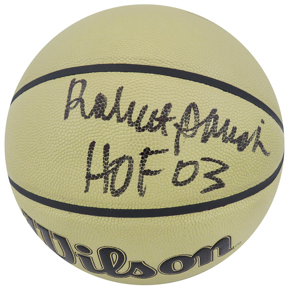 Robert Parish Signed Wilson Gold NBA Basketball w/HOF'03