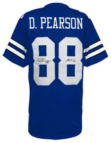 Drew Pearson Signed Navy Custom Football Jersey w/HOF'21