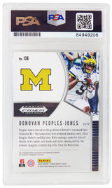 Donovan Peoples-Jones Signed Michigan Wolverines 2020 Panini Prizm Draft Picks Rookie Football Card #136 - (PSA Encapsulated)