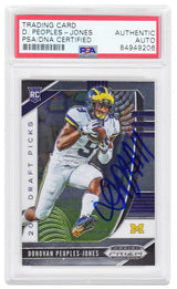 Donovan Peoples-Jones Signed Michigan Wolverines 2020 Panini Prizm Draft Picks Rookie Football Card #136 - (PSA Encapsulated)