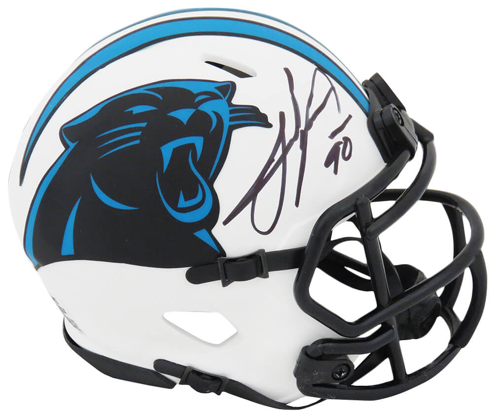 Julius Peppers Signed Carolina Panthers Lunar Eclipse White Matte Riddell Speed Mini Helmet