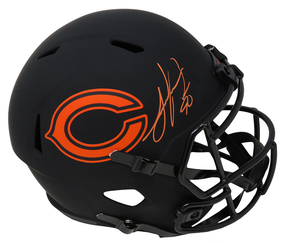 Julius Peppers Signed Chicago Bears Eclipse Black Matte Riddell Full Size Speed Replica Helmet