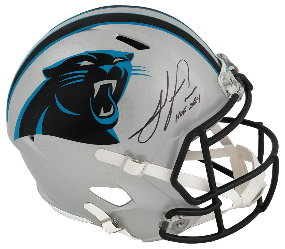 Julius Peppers Signed Carolina Panthers Riddell Full Size Speed Replica Helmet w/HOF 2024