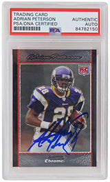 Adrian Peterson Signed Minnesota Vikings 2007 Bowman Chrome Football Rookie Trading Card #BC65 (PSA Encapsulated)